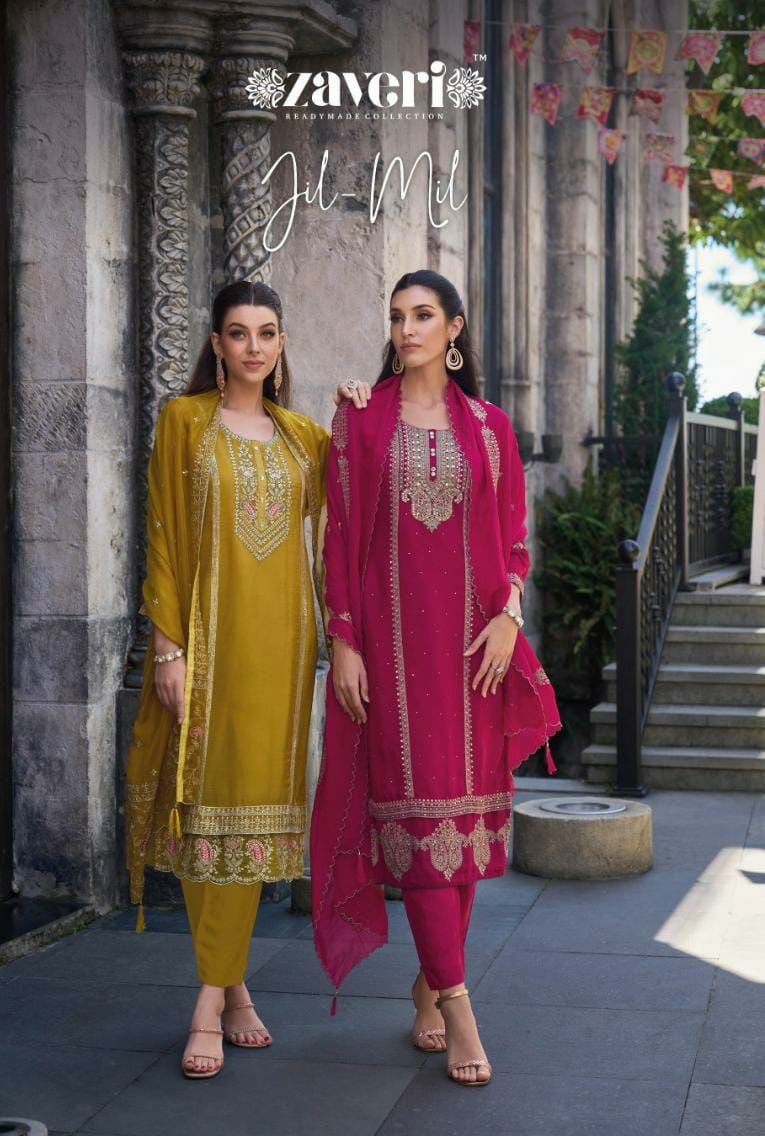 Jil Mil By Zaveri Heavy Designer Readymade Suits Catalog